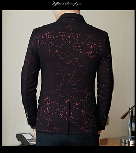 <span class=keywords><strong>Giacca</strong></span> da Abito di Lusso da <span class=keywords><strong>Uomo</strong></span> Stampata Slim Fit per Feste e Balli, Elegante <span class=keywords><strong>Blazer</strong></span> da Testimone di Nozze, Colori Rosso Vino, <span class=keywords><strong>Blu</strong></span>, Nero - Product Image 5