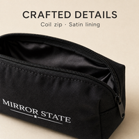 Sac de rangement en toile simple personnalisé avec fermeture éclair, sac de voyage en coton pour bloc-notes et accessoires Bluetooth, trousse de toilette