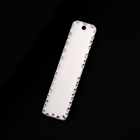 Pendentif rectangulaire à bords festonnés Ywyougang, plaque nominative vierge en acier inoxydable gravable, breloque 4 couleurs pour la fabrication de bijoux
