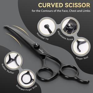 Nobleza professionale 6-in-1 440c 440C taglio capelli tondi forbici per cani per toelettatura e parrucchiere animali - Product Image 3