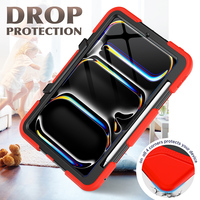IPad için Pro 11 inç 2024 M4 A2836 üçlü katmanlar combo defender kılıf ile geri standı kaldırmak