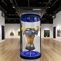 Vitrine d'affichage holographique 3D, écran transparent haute résolution 4K, interaction IA, tube holographique, OEM, éducation interactive en intérieur
