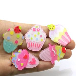 Cabujones acrílicos para hacer joyas, cabujones coloridos con brillo para cupcakes, parte trasera plana, 16x52mm - Product Image 6