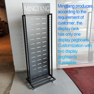 Giá đỡ trưng bày kính mắt dạng bảng lỗ kim loại Mingtang, giá để kính mắt bán lẻ, có móc và bánh xe - Product Image 3