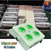 4X18W Uplights batterie sans fil toile de fond RGBWA + UV fête de mariage Dj lumières scène Par sans fil Uplights 10 pièces avec étui