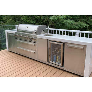 ชุดตู้กับข้าวสแตนเลสสีดำสำหรับย่างบาร์บีคิวกลางแจ้ง304พร้อมซิงค์ตู้เย็นและลิ้นชักคลังสินค้า USA - Product Image 2