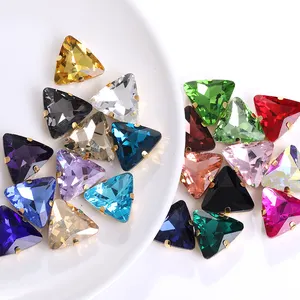 Xichuan 2022 Nieuwe Mode Kleding Trouwschoenen Diy Accessoires Hand-Genaaid Diamant Driehoek Glas Klauw Strass Sieraden