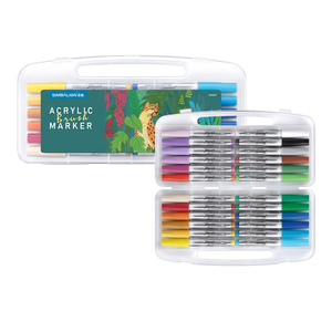 Marcadores Acrílicos de 24 Colores, de Secado Rápido, Resistentes al Agua, de Gran Capacidad, para Dibujo Creativo, Bocetos y Manualidades - Product Image 1