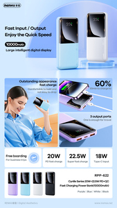 RPP-622 พาวเวอร์แบงค์ขนาดเล็ก ราคาส่งถูก 20W+22.5W PD+QC ความจุ 10000mAh ชาร์จเร็ว RPP-622 พาวเวอร์แบงค์ 10000mAh RPP-622 - Product Image 5