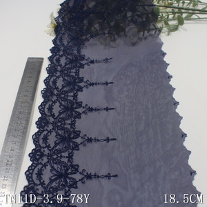 2025 <span class=keywords><strong>New</strong></span> Arrival Tulle Màu Xanh đậm Ren Mềm Lưới Ren Vải 18Cm Bướm Thêu Ren <span class=keywords><strong>Trim</strong></span> Cho Phụ Nữ - Product Image 2