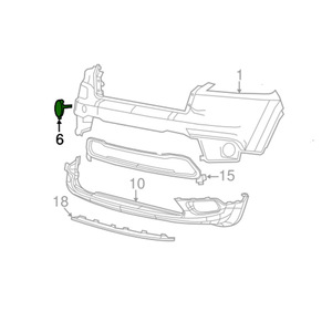 Cubierta de plástico para enganche de remolque del parachoques delantero de Jeep Cherokee 5NJ61TZZAC - Product Image 4