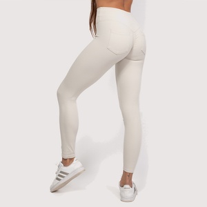Custom <b>High</b> <b>Waist</b> <b>Tummy</b> <b>Control</b> Exercise <b>Leggings</b> Fitness Soft Fabric Womens <b>Leggings</b> <b>With</b> Pockets Tights <b>Leggings</b> for Women - Product Image 6