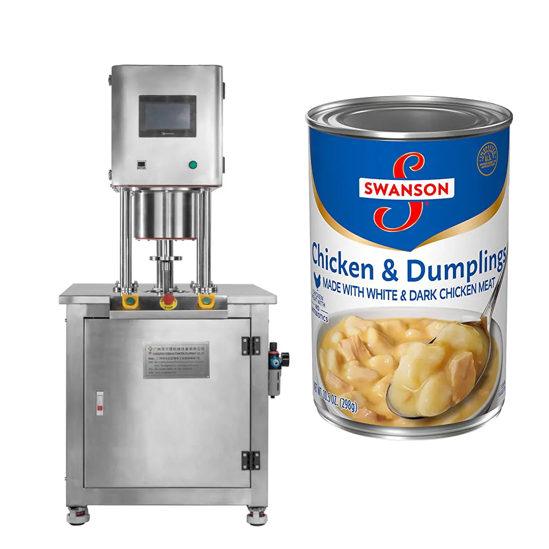 Máquina selladora de inyección de nitrógeno al vacío, lata de metal para alimentos, pollo y dumplings