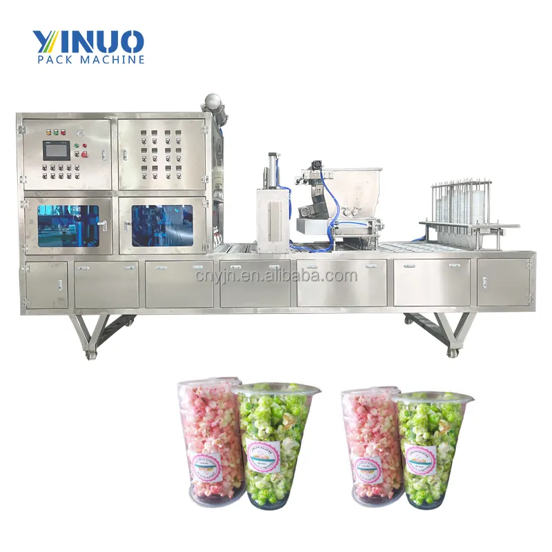 Automatische Verpakkingsmachine Hogesnelheidsmachine Verpakking Popcorn Cup Sealmachine Fabrieken En Fabrikant