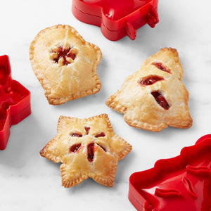 Christmas Cookie Baking Mold Set Red Christmas Tree Star Mitten Shapes Apple Pie Mold Tool ABS Material Hand Wash Only - Product Image 2