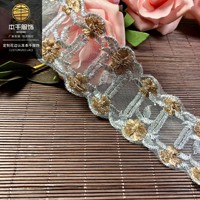LEIXUSI Ruban de dentelle en polyester bicolore de 2 cm, ruban brodé pour tenues de poupées vintage, tissu de canapé, accessoires de bricolage, vente en gros