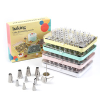 Ensemble de 55 embouts de décoration de gâteaux en acier inoxydable avec boîte de rangement, kit professionnel d'embouts de pâtisserie pour cupcakes, biscuits et pâtisseries