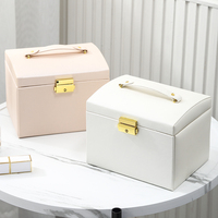 Boîte de rangement pour bijoux en cuir avec logo personnalisé OMT - Cadeau pour bagues, bracelets, colliers et boucles d'oreilles