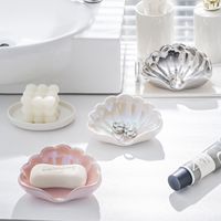 Support mural créatif en PP en forme de coquille pour savon, sans perçage, avec drainage et diffuseur de parfum, pour dortoir et usage domestique