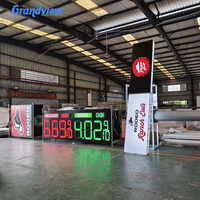 Papan Tanda Pylon SPBU Digital LED Luar Ruangan untuk Iklan Harga Bensin