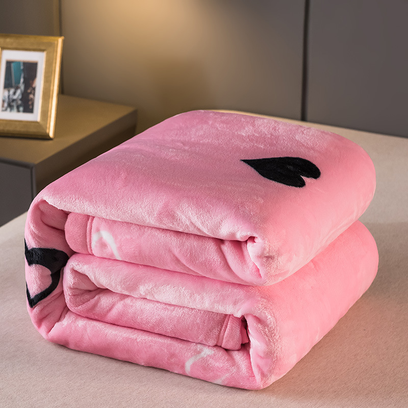 Двухслойное корейское Флисовое одеяло с принтом для спальни большого размера