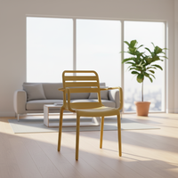 Chaise de salle à manger en plastique EaseNeat Nordic avec accoudoirs, design simple, colorée, stable, idéale pour l'intérieur, l'extérieur, le jardin, la terrasse