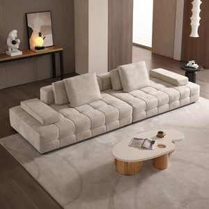 Straight Row Cream Style Fabric Sofa Minimalist Italian Designer Popular Couch For <b>Small</b> Living Room Home Furniture - Product Image 4