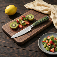 Couteau utilitaire personnalisable avec manche en bois vert, acier Damas japonais 10Cr15MoV, couteau de cuisine pour la cuisson