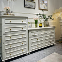 Armoire de rangement à cinq tiroirs en bois massif de style américain, grande capacité, durable, design simple, minimaliste et moderne, salon, chambre à coucher