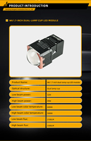 HENVVEI Module LED de mise à niveau pour phares de voiture, système matriciel à double lampe de 1,7 pouce, pour des effets d'éclairage plus lumineux