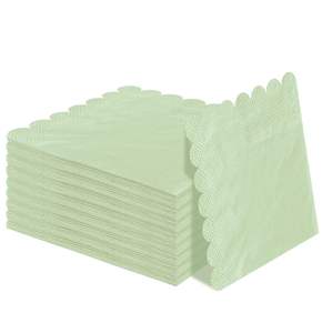 浅绿色扇贝形婚礼餐巾 |   云定个性化双层豪华餐巾 - Product Image 1