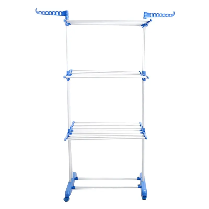 Atualização barata Alado Dobrável 3 Camadas varais Stand Secagem Rack Lavandaria display rack