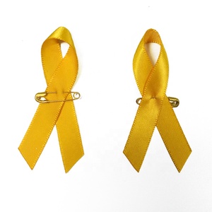 Ok personalizzato 7cm <span class=keywords><strong>nastro</strong></span> di raso giallo perno di consapevolezza del cancro al <span class=keywords><strong>seno</strong></span> per nastri di consapevolezza - Product Image 3