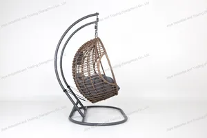 Joyeleisure Outdoor Garden Furniture Steel Rattan Double Seater Cushion Hanging Egg Chair