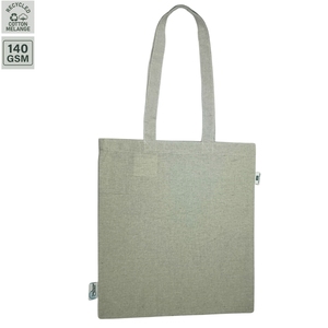 Sac fourre-tout en coton gris mélangé 38 x 42,5 cm, réutilisable, écologique, avec poignées robustes pour les courses - Product Image 3