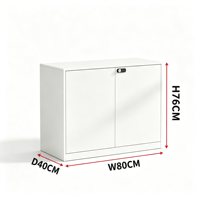 Archivador Metálico Comercial Moderno y Duradero con Cerradura de Código Digital, Blanco, de 2 Puertas, para Oficina en Casa