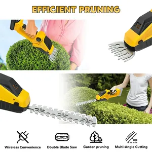 Taille-haie sans fil <span class=keywords><strong>18V</strong></span>/20V (outil nu) compatible avec les batteries <span class=keywords><strong>Makita</strong></span>, DeWalt, Milwaukee, 100W, coupe-herbe de jardin 10 pouces - Product Image 3