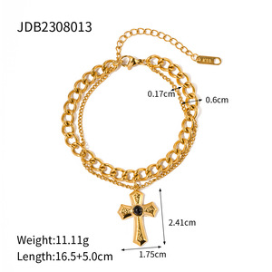 Double-layer Snake <b>Chain</b> Bracelet 18K Gold Plated Stainless Steel <b>Titanium</b> Steel Fadeless Cross-border Fashion - Product Image 1