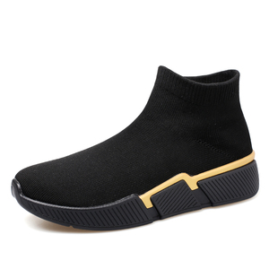 Chaussures chaussettes légères en maille tissée respirante, personnalisables, blanches, décontractées, pour hommes, baskets de sport tendance, OEM - Product Image 1
