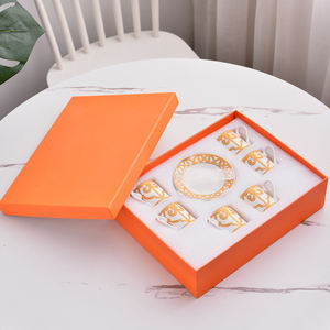 Service à thé en porcelaine fine de style européen à bas prix, 6 tasses et soucoupes - Product Image 3