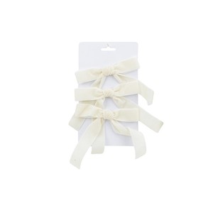 ชุดโบว์กำมะหยี่สีครีมขนาดกลาง 3 ชิ้น - Product Image 1