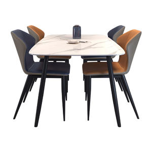 Mesa de Comedor Rectangular Moderna y Minimalista con Borde Curvo, Diseño de Lujo Ligero para Casas y Apartamentos Pequeños - Product Image 5