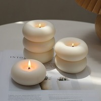 Ins Style Creative Home Décorations Bague Donut Fait Main Aromathérapie Ornements pour Chambre à Coucher Sans Fumée Romantique Cire De Soja Anniversaire