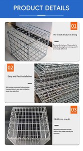 Promotion : Gabion soudé, Mur de soutènement en gabions, Panier gabion de haute qualité, Clôture en gabions galvanisés, Treillis métallique en fil de fer 3-5mm - Product Image 6
