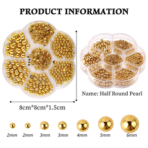 Semicerchio transfrontaliero AB Pearl 7 fiori di prugna in resina Nail Art gioielli in scatola di colore fatti da te strass di plastica all'ingrosso - Product Image 5