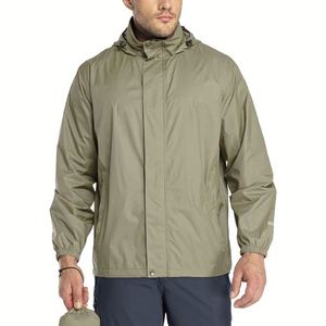 Chaqueta de lluvia ligera para hombre, cazadora impermeable con capucha de carcasa suave para exteriores, montaña, senderismo, cremallera transpirable - Product Image 4