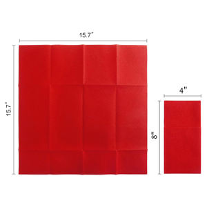 Lot <span class=keywords><strong>de</strong></span> 50 serviettes jetables en tissu rouge avec poche intégrée pour couverts, serviettes en tissu pour Noël, mariage, dîner ou fête - Product Image 2