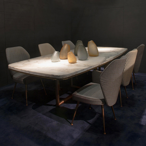 Table de salle à manger rectangulaire en marbre <span class=keywords><strong>scandinave</strong></span> blanc de luxe, épaisseur 20 mm, nouvelle collection pour la maison - Product Image 4