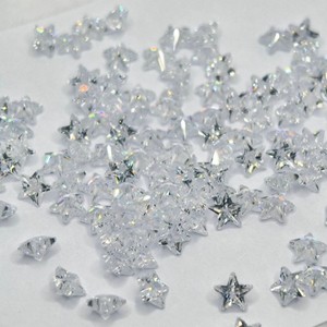 Star Shaped Cubic Zirconia 5ASPG High Gloss Cut For Jewelry Making White - Product Image 1
