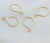Crochets de boucles d'oreilles en fil de 14K Gold Filled, unis ou scintillants, en forme de point d'interrogation, pour femmes, accessoires de fabrication de bijoux DIY pour boucles d'oreilles permanentes